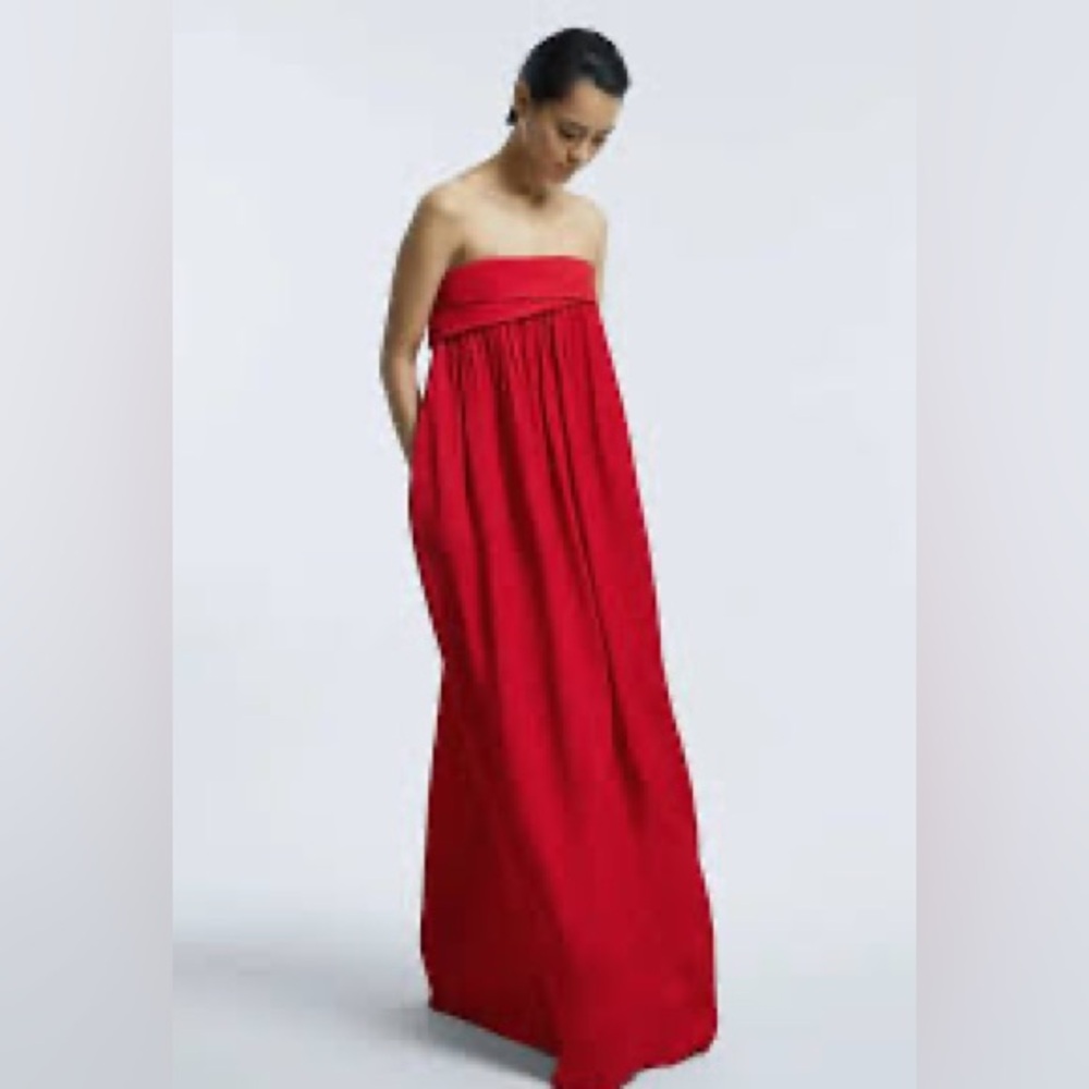 Reiss Strapless Red Maxi Gown